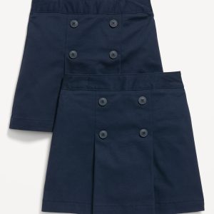 School Uniform Pleated Skort 2-Pack for Girls