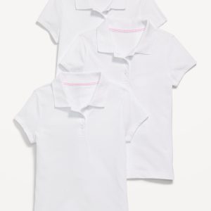 School Uniform Jersey-Knit Polo Shirt 3-Pack for Girls