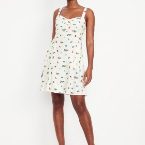 Fit & Flare Crepe Floral Mini Dress
