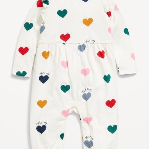 Printed Long-Sleeve Logo-Graphic Jumpsuit for Baby