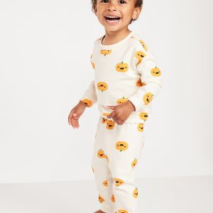 Printed French Terry Sweatshirt and Pants Set for Baby