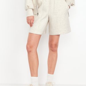 High-Waisted Bounce Fleece Shorts -- 8-inch inseam