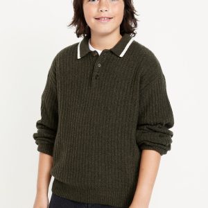 SoSoft Oversized Long-Sleeve Collared Sweater for Boys