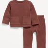 Ribbed Pocket T-Shirt and Pants Set for Baby