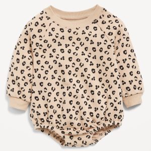 Printed Long-Sleeve Fleece One-Piece Romper for Baby