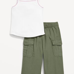 Ribbed Cami Tank and Cargo Pants Set for Baby
