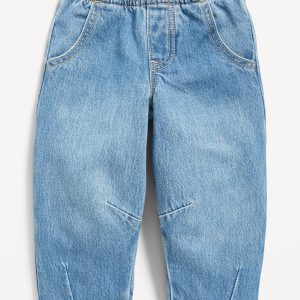 Pull-On Baggy Barrel-Leg Jeans for Toddler Girls