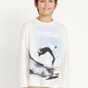Oversized Long-Sleeve Graphic T-Shirt for Boys
