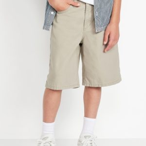 Below Knee Baggy Canvas Shorts for Boys