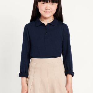 School Uniform Jersey-Knit Polo Shirt for Girls