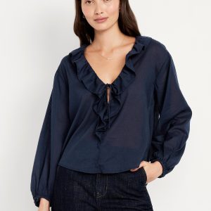 Tie-Front Ruffle Top