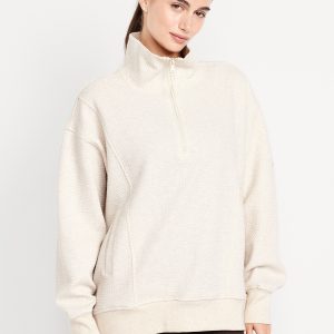 Dynamic Fleece Oversized Textured Tunic Sweatshirt
