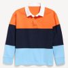 Long-Sleeve Color-Block Polo Shirt for Boys