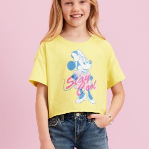 Old Navy x Disney© Cropped Graphic Raw-Edge T-Shirt for Girls
