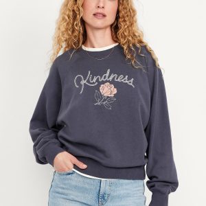 SoComfy Oversized Graphic Raglan Sweatshirt