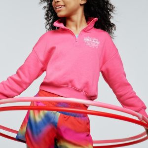 Oversized Quarter-Zip Sweatshirt for Girls