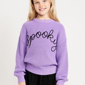 Oversized Crew-Neck Sweater for Girls