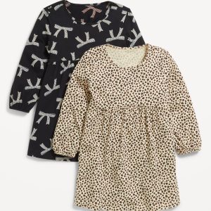 Long-Sleeve Fit and Flare Dress 2-Pack for Toddler Girls