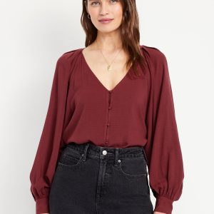 Jacquard Button-Down Top