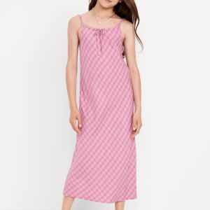 Printed Sleeveless Fit and Flare Maxi Dress for Girls