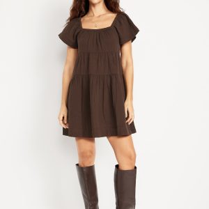 Tiered Mini Swing Dress