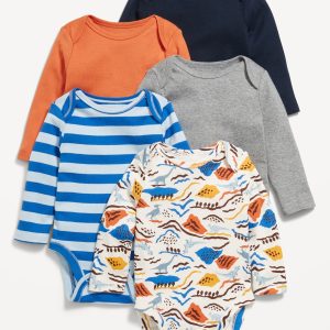 Long-Sleeve Bodysuit 5-Pack for Baby