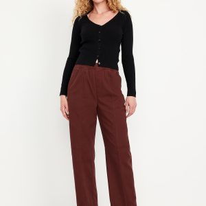 High-Waisted Barrel Ankle Pants