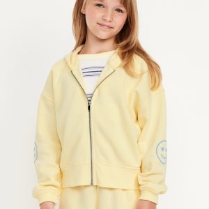 Favorite Fleece Printed Zip-Front Hoodie for Girls