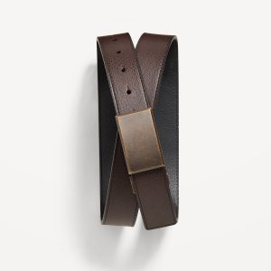 Faux-Leather Reversible Ratchet Belt