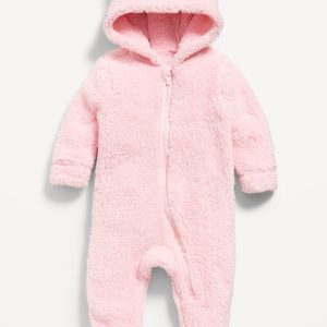 Hooded Critter Footed Sherpa One-Piece for Baby