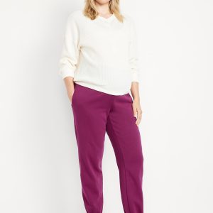 Maternity Rollover-Waist Jogger Sweatpants