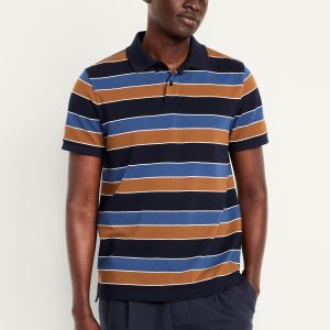 Classic Fit Striped Pique Polo