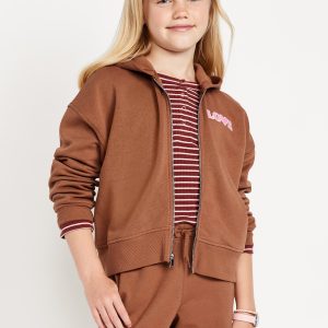 Favorite Fleece Printed Zip-Front Hoodie for Girls