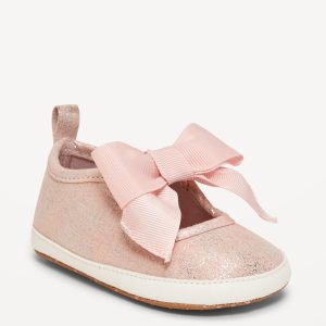 Shiny Faux-Suede Bow Sneakers for Baby