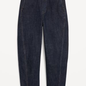 High-Waisted Barrel Ankle Jeans