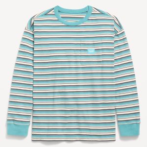 Oversized Long-Sleeve Pocket T-Shirt for Boys