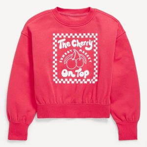 Favorite Fleece Oversized Graphic Sweatshirt for Girls