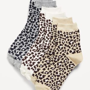 Novelty Quarter Crew Socks 3-Pack for Women