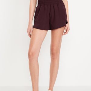 Extra High-Waisted Crinkle Run Shorts -- 3-inch inseam