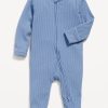 2-Way-Zip Sleep & Play Ribbed Footed One-Piece for Baby