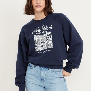 SoComfy Oversized Graphic Raglan Sweatshirt