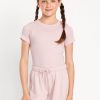 Fitted Seamless Ribbed Performance Top for Girls