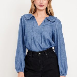 Ruffle-Collar Top