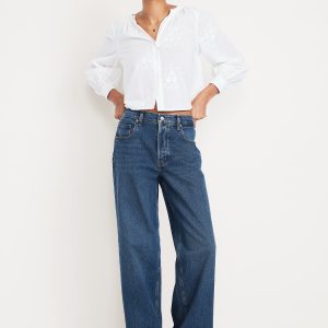 Mid-Rise Slouchy Wide-Leg Jeans