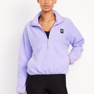Oversized Performance Microfleece Cropped Half Zip