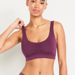Ruched Cotton Bralette