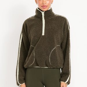 Loose Sherpa Quarter-Zip Pullover