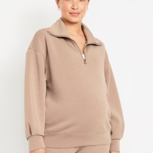 Maternity Bounce Fleece Half-Zip Pullover