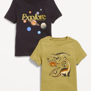 Unisex Short-Sleeve Graphic 2-Pack T-Shirt for Toddler