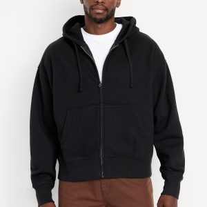 Cropped Rotation Oversized Zip Hoodie